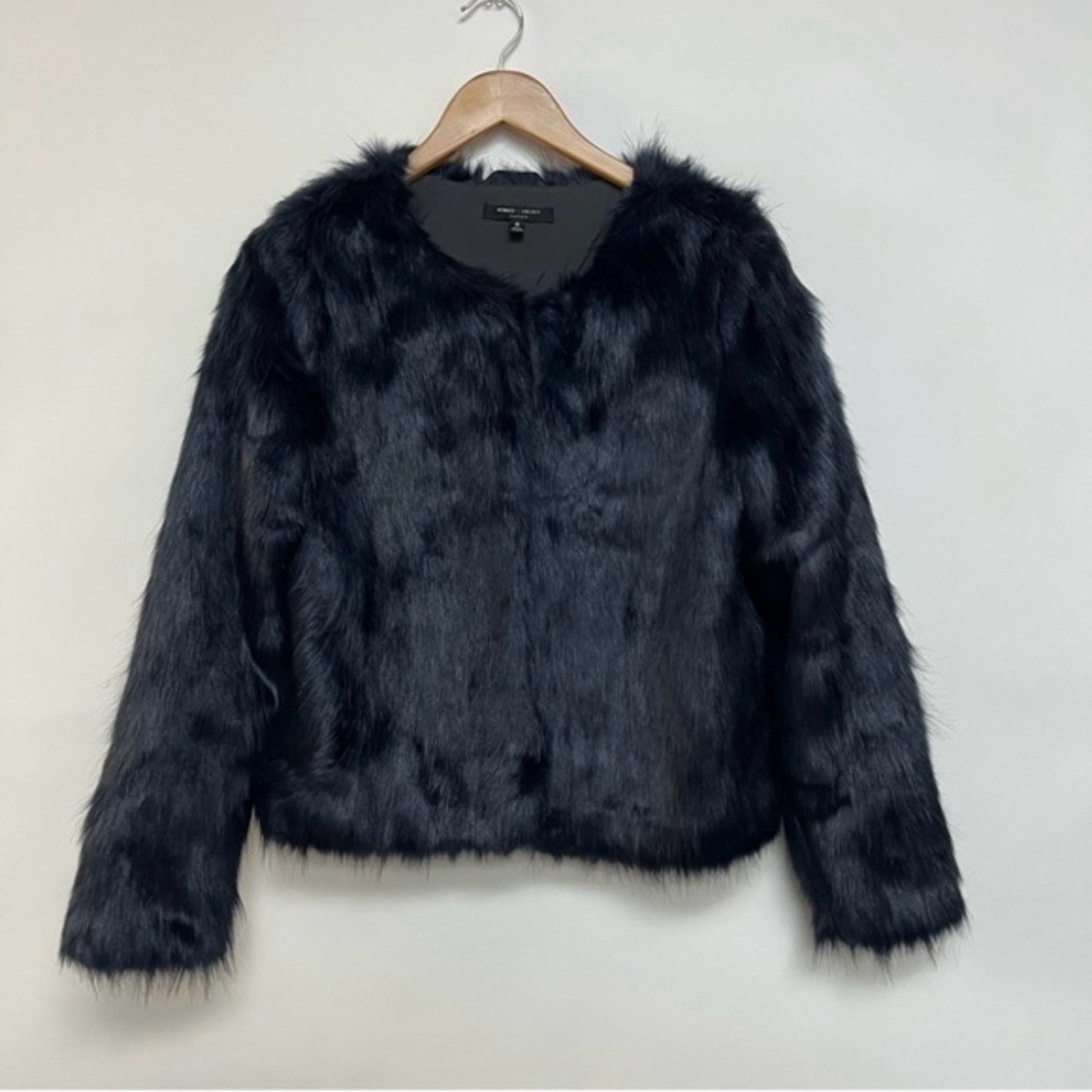 Romeo & Juliet Couture Midnight navy blue faux fur Jacket